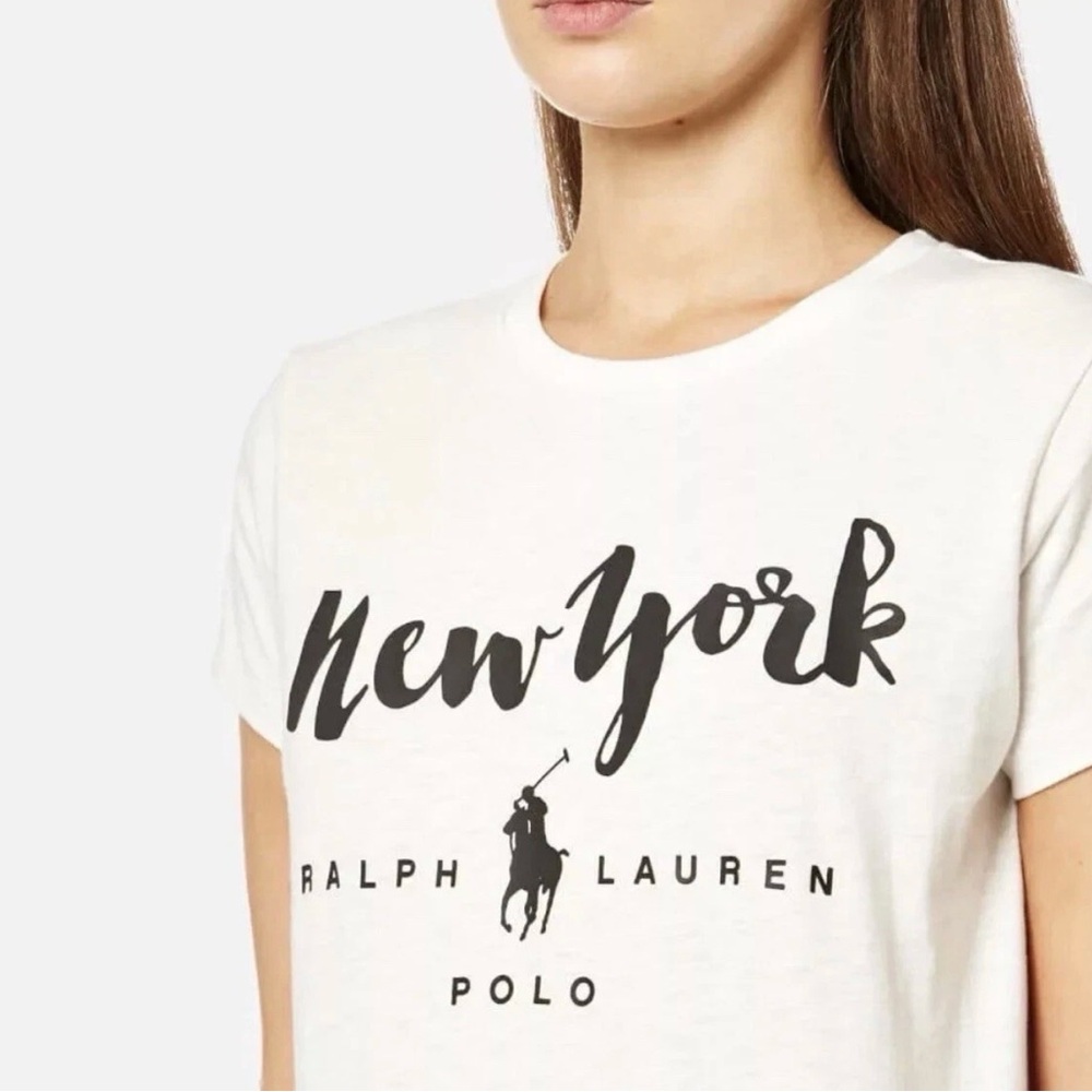 Polo by Ralph Lauren White New York Logo Short Sleeve Tee